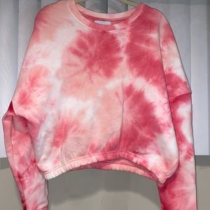 Pink Tye Dye Long Sleeve Crop top